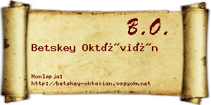 Betskey Oktávián névjegykártya